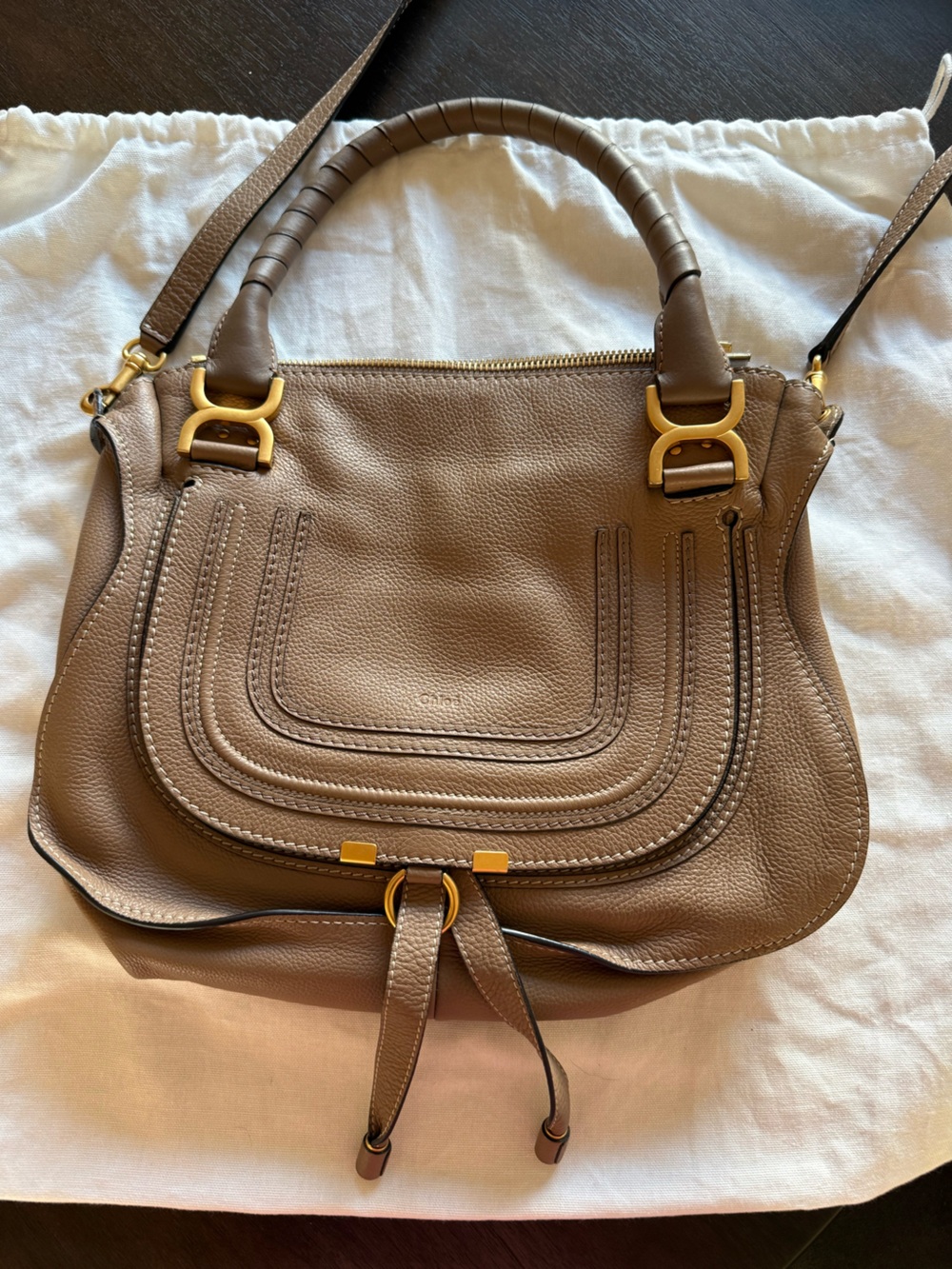 Chloe Marcie satchel bag in grained calfskin